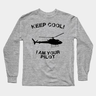 Because I'm The Captain aviation airpane pilot gift idea present Long Sleeve T-Shirt